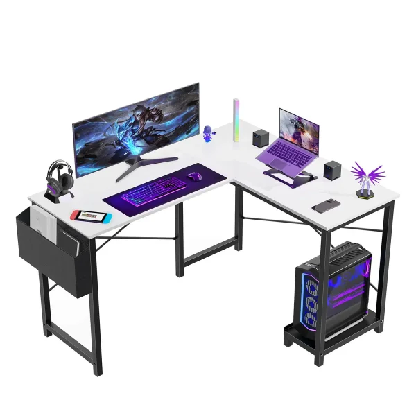 L Shaped Gaming Desk, 51 Inch with Large Monitor Stand